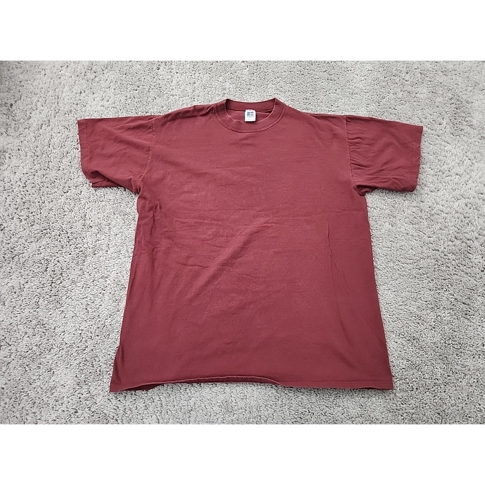 Vintage Russell Athletic T Shirt Mens XL Maroon Short Sleeve 90s Made in USA